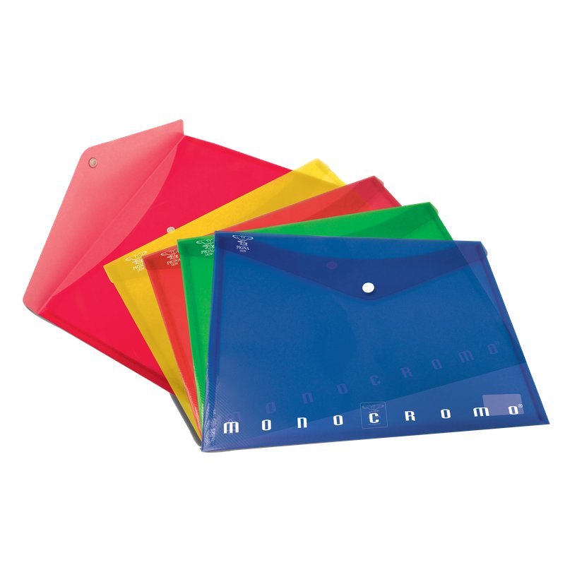 Buste Trasparenti A4 Monocromo Ppl - Materiale PPL - Formato A4 - Colori  Assortiti