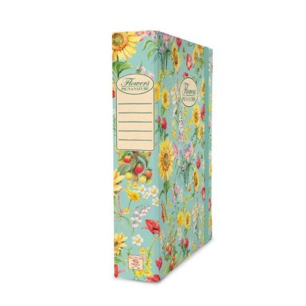 Portaprogetti Pigna Nature Flowers D7 - Dorso 7 cm - Elastico piatto - Colori assortiti