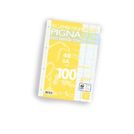 Ricambi A4 con banda rinforzata , carta 100 gr.