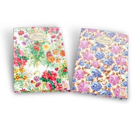 Cartella 3 Lembi Pigna Nature Flowers - Dorso 1,2 - Elastico Tondo - Colori assortiti -