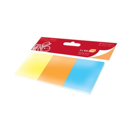 Mister Memo 38X50 Colori Fluo Assortiti - 38x50 mm - N fogli 3x100 - Colore assortito fluo