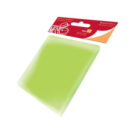 Mister Memo 76X76 Colori Fluo Assortiti - 76x76 mm - N fogli 100 - Colore assortito fluo