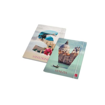 Cartella 3 Lembi Dream Cities Dorso 1,2 - Dorso 1,2 - Elastico Tondo - Colori assortiti