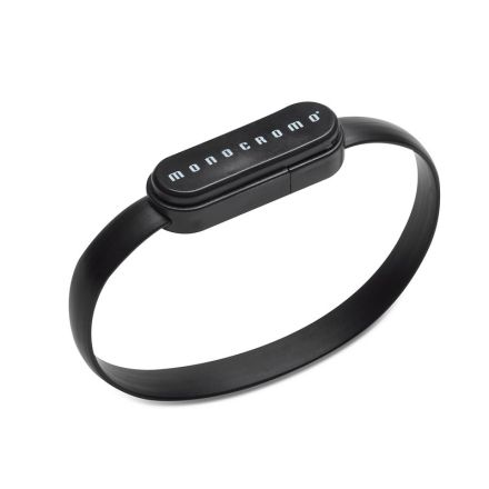 Braccialetto Monocromo Ric./Tr Asm. Dati - Materiale silicone - Logo Monocromo - Attacco USB - Nero